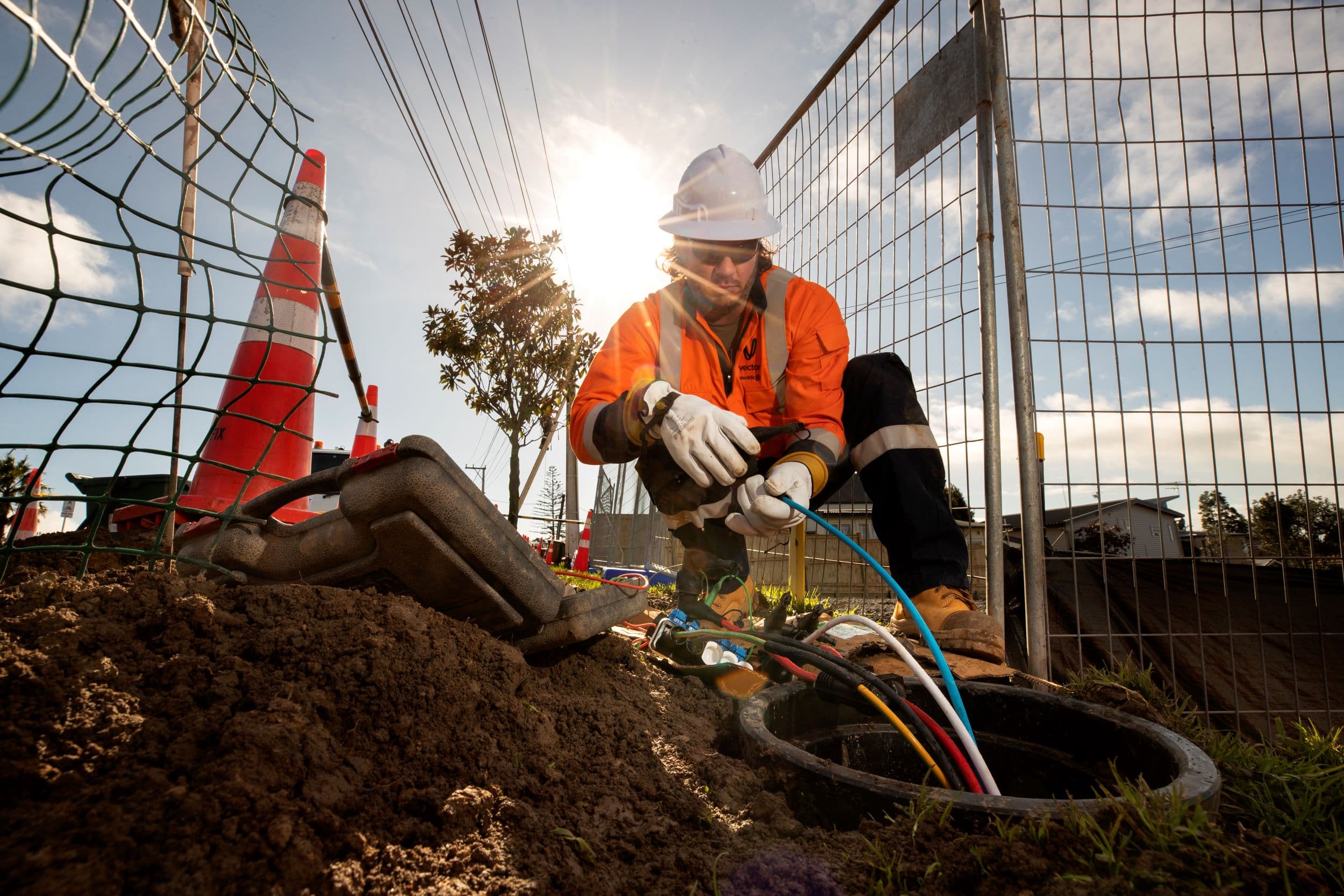 Crew member working on ground network