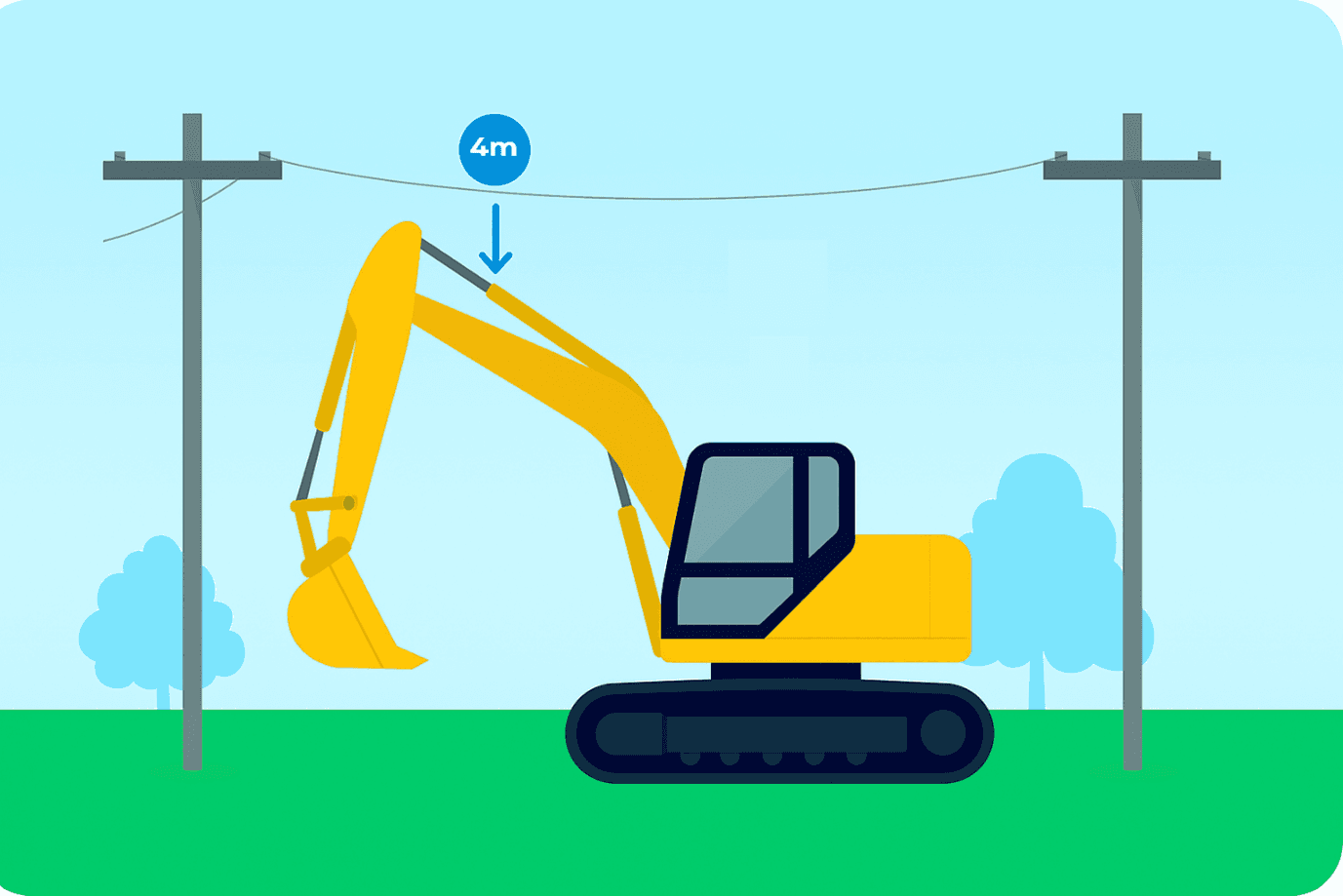 Overhead lines digger diagram